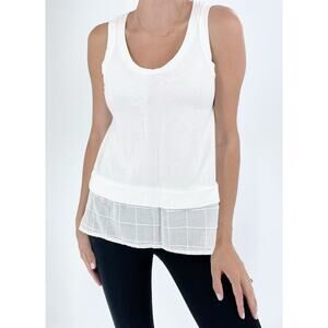 Madewell White Sleeveless Scoopneck Semi Sheer Tank Size XS